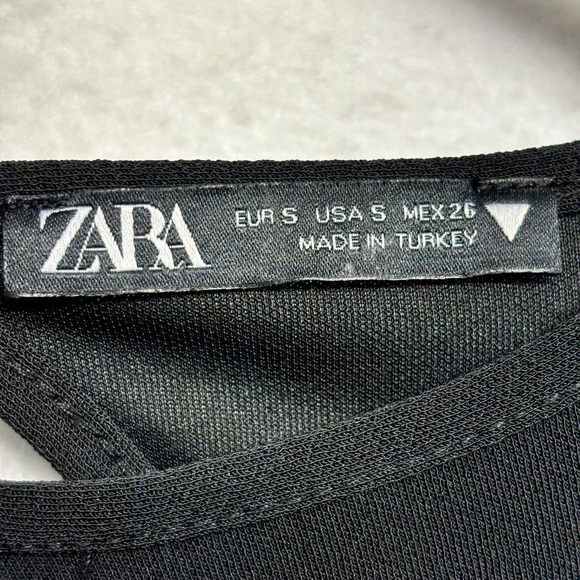 Zara Cut Out Black Open Back Keyhole Dress Maxi Slit S Long Sleeve - Picture 10 of 14